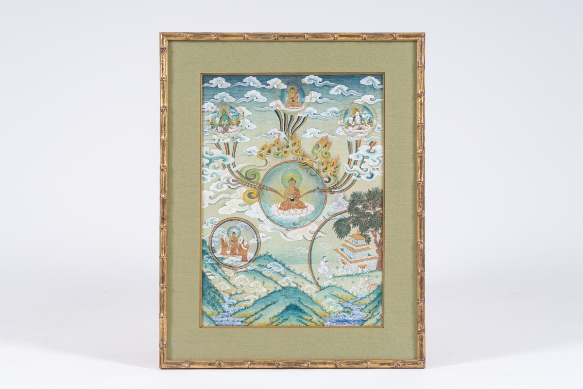 Un thangka tibétain 'Sarvavid Vairocana'-photo-2