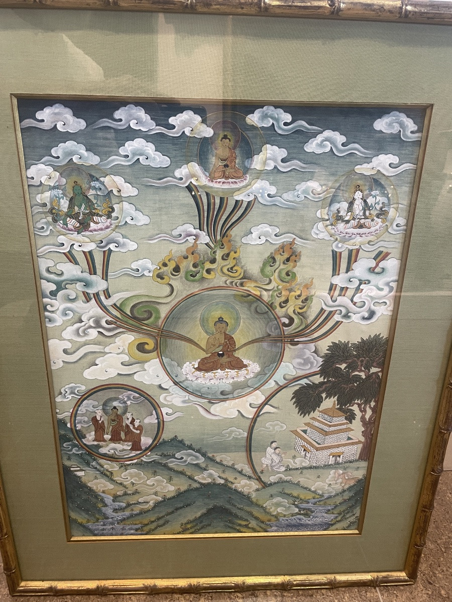 Un thangka tibétain 'Sarvavid Vairocana'-photo-4