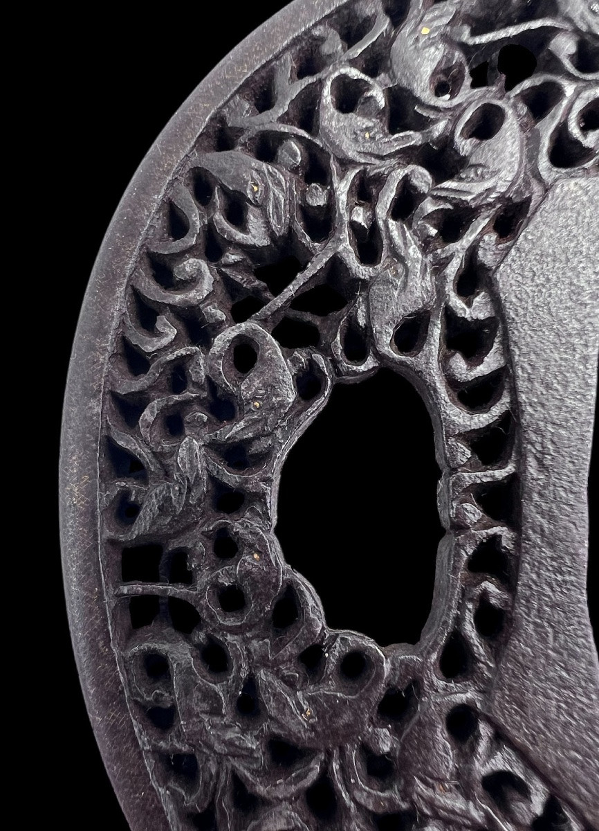 Pierced iron Nanban tsuba-photo-2