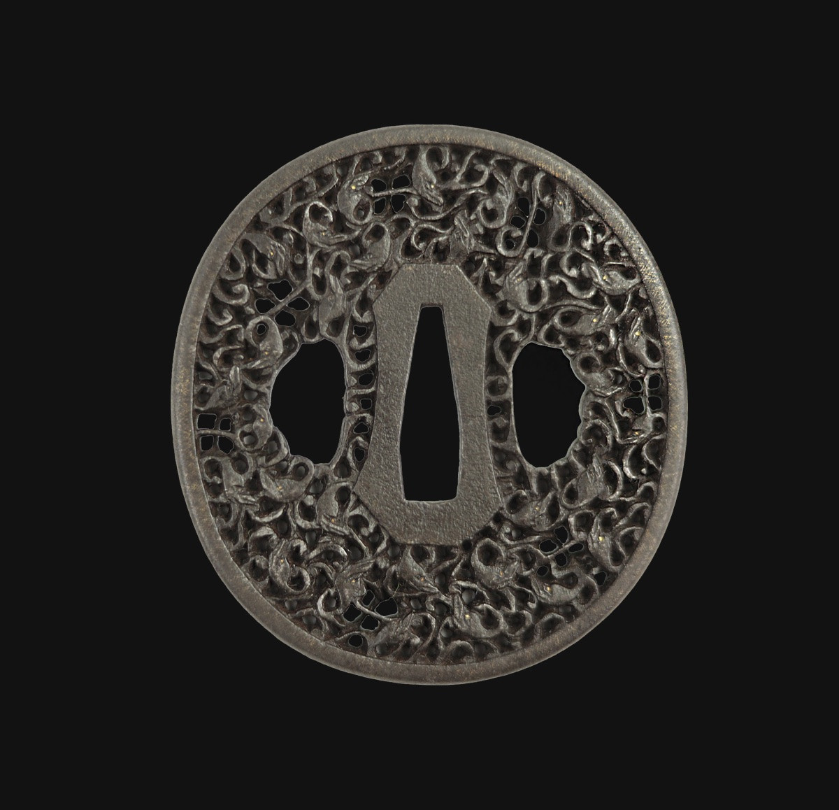 Pierced iron Nanban tsuba-photo-6