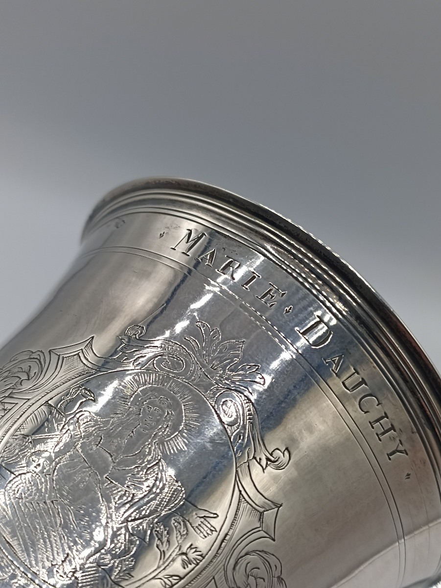 coupe de communion en argent gravé-photo-5