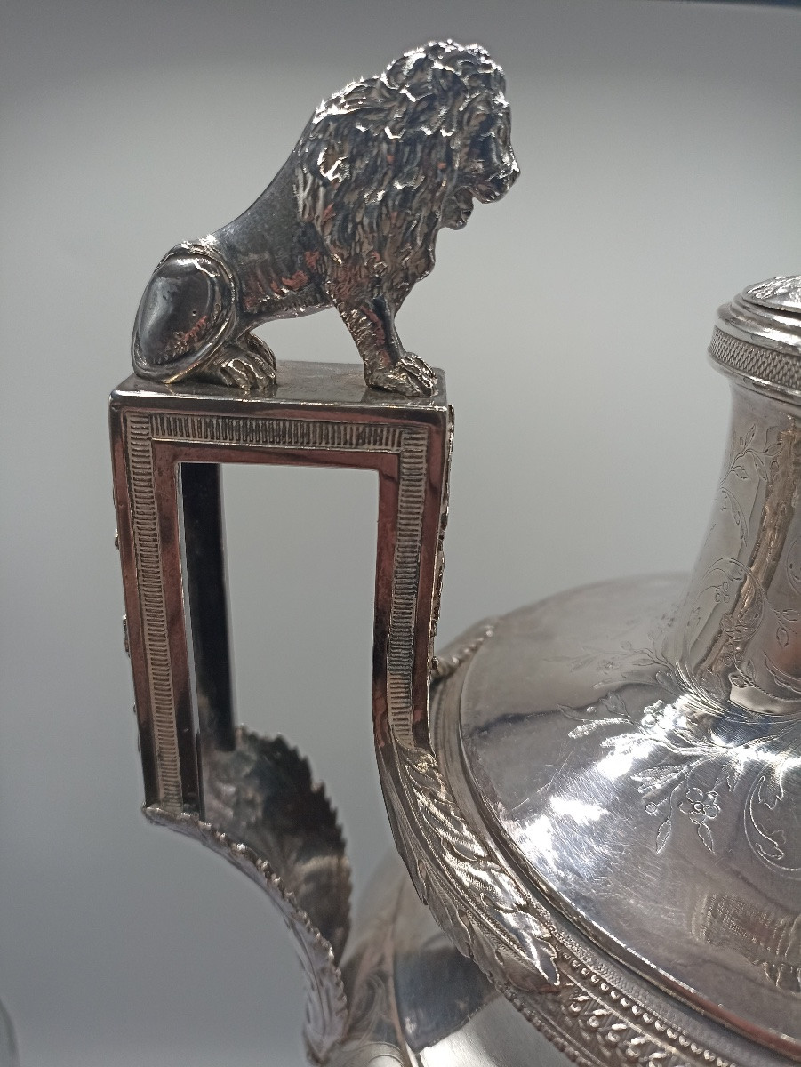 Samovar Louis XVI en argent massif-photo-3