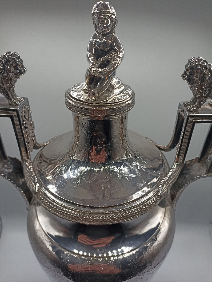 Samovar Louis XVI en argent massif-photo-4