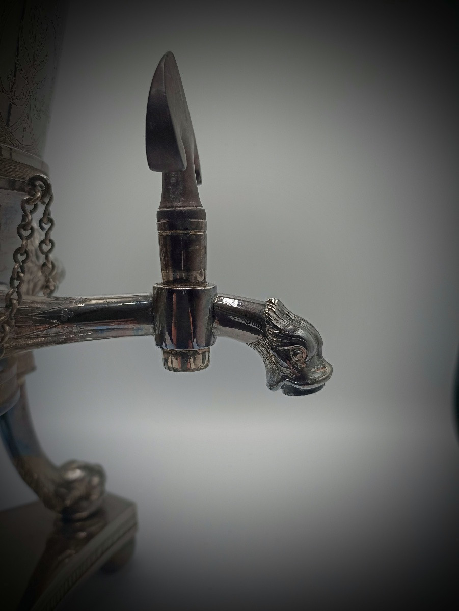 Samovar Louis XVI en argent massif-photo-6