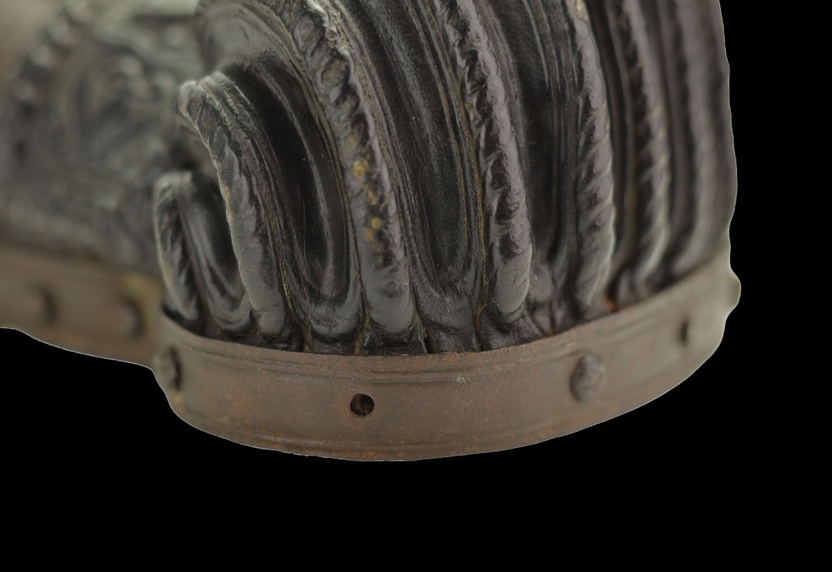 Flacon à poudre italien en corde « Cuir Bouilli »-photo-3