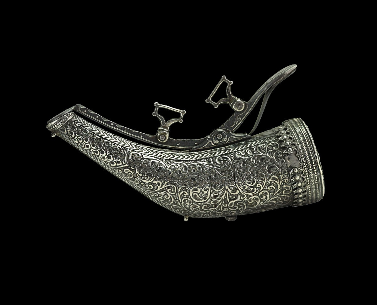 Flacon d'amorçage ottoman argenté-photo-2