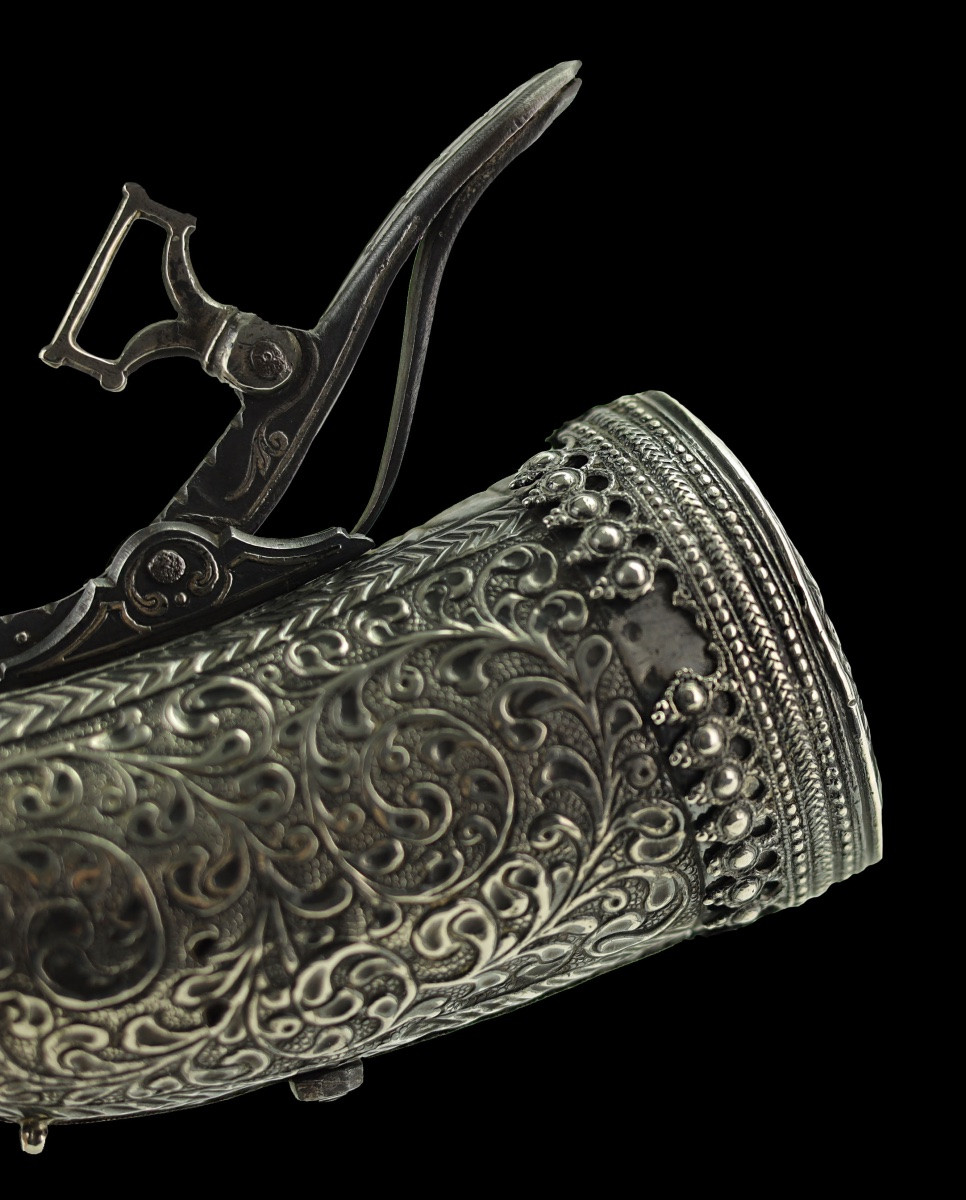 Flacon d'amorçage ottoman argenté-photo-3