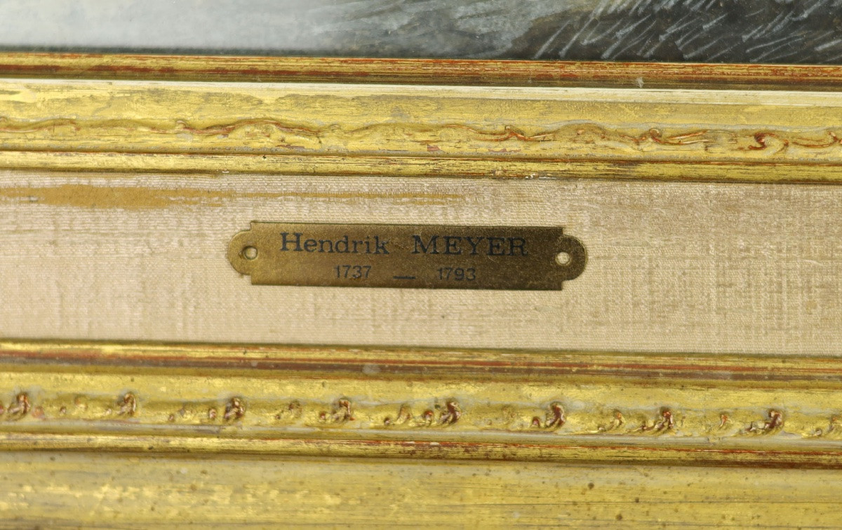 Hendrik Meyer (1744-1793) Plaisirs sur glace avec paysage-photo-5