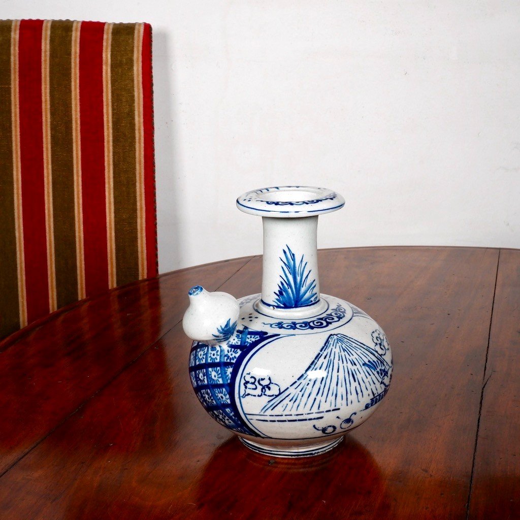 A Japanese Blue And White Arita Ceramic Kendi, Edo Period.-photo-7