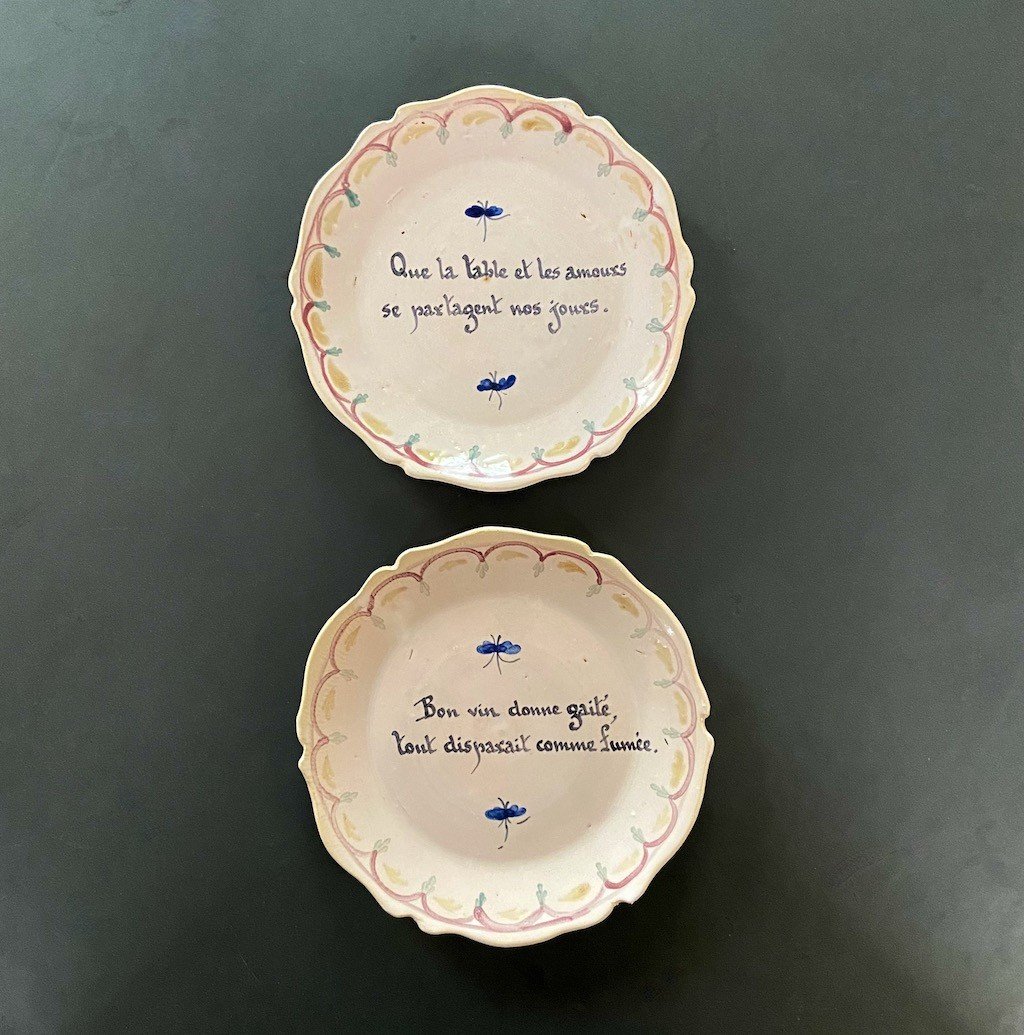 Pair Of Eighteenth Century De Nevers Plates-photo-2