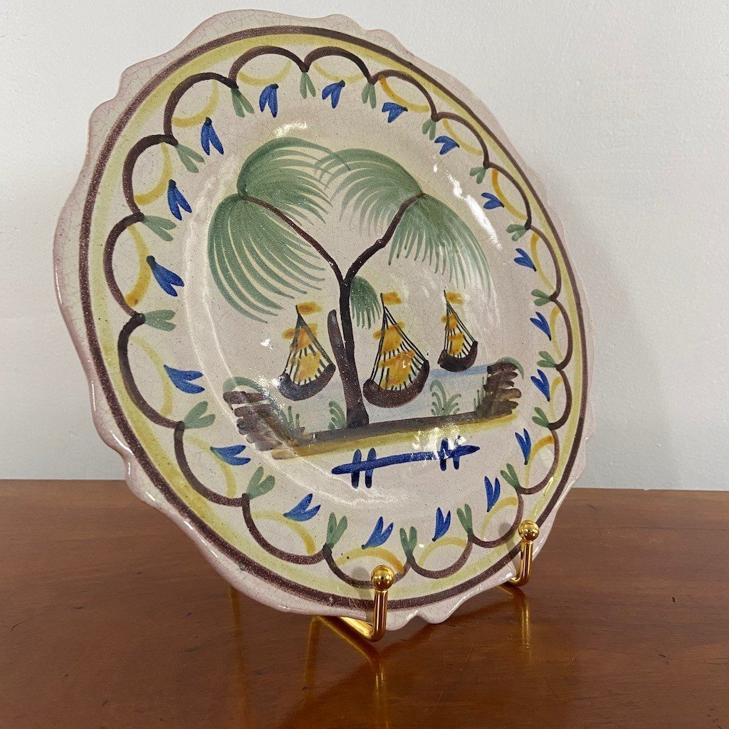 Rare 18th Century Earthenware Plate From Nevers From The Revolutionary Period.-photo-3