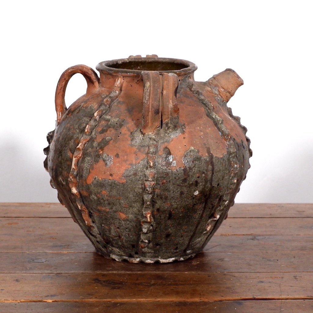 Antique French Walnut Oil Pot, 1800-photo-3