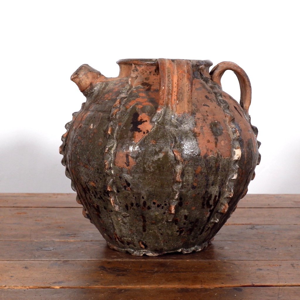 Antique French Walnut Oil Pot, 1800