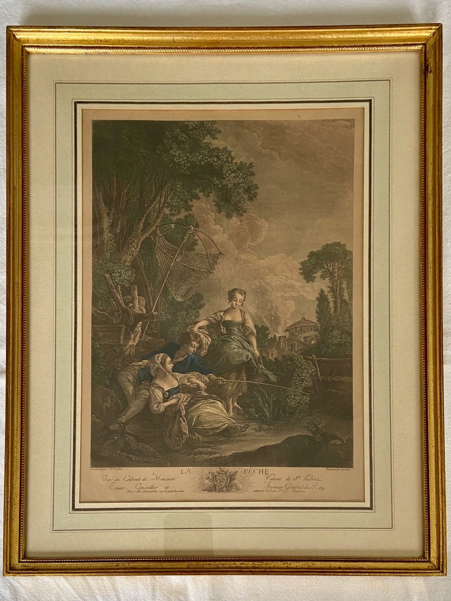 Paire De Tableaux De François Boucher Gravés Par Jacques-firmin Beauvarlet-photo-3