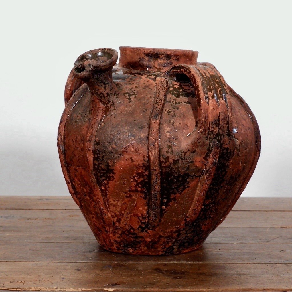 Antique French 18ᵗʰ Century Walnut Oil Pot, -photo-2