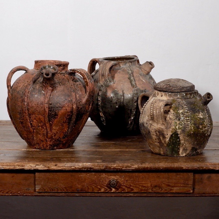 Antique French 18ᵗʰ Century Walnut Oil Pot, -photo-3