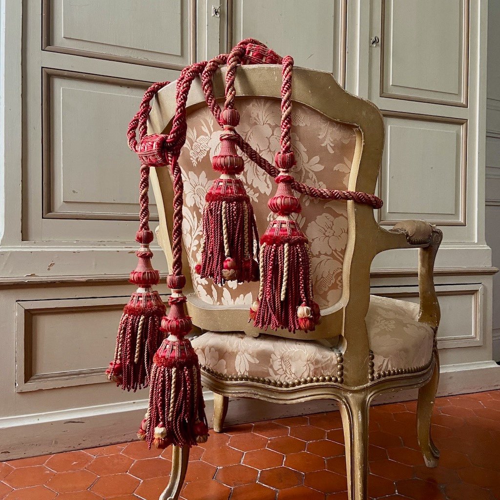Pair Of Antique Tassels Curtain Tiebacks French Passementerie-photo-3