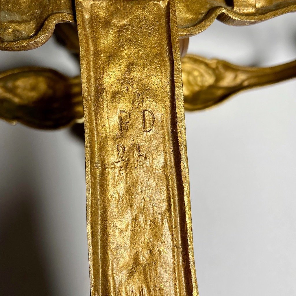 Paire d’appliques en bronze doré à la française-photo-2