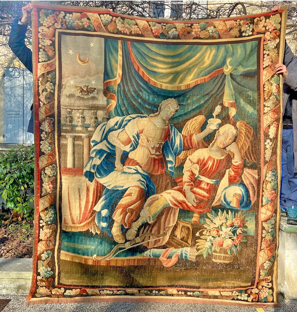 A Beautiful 17th Century Aubusson Mythological Tapestry-photo-2