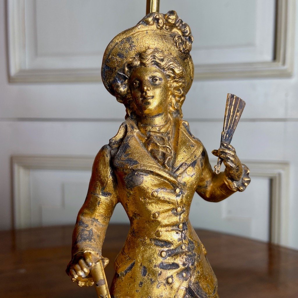 A Pair Of Distressed French Lamps.-photo-2