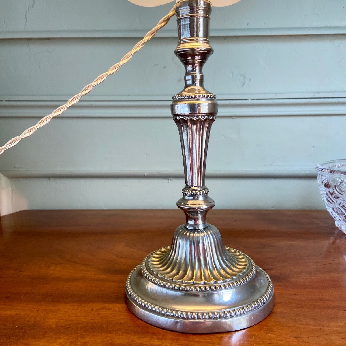 18th Century French Silver Metal Candlestick-photo-3