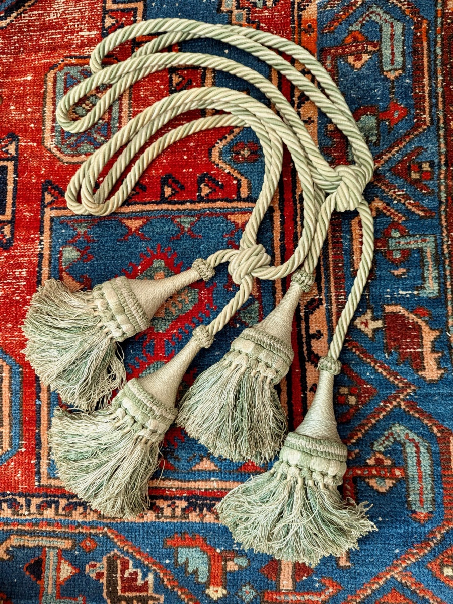 Large Pair Of Antique Castle Curtain Hugs