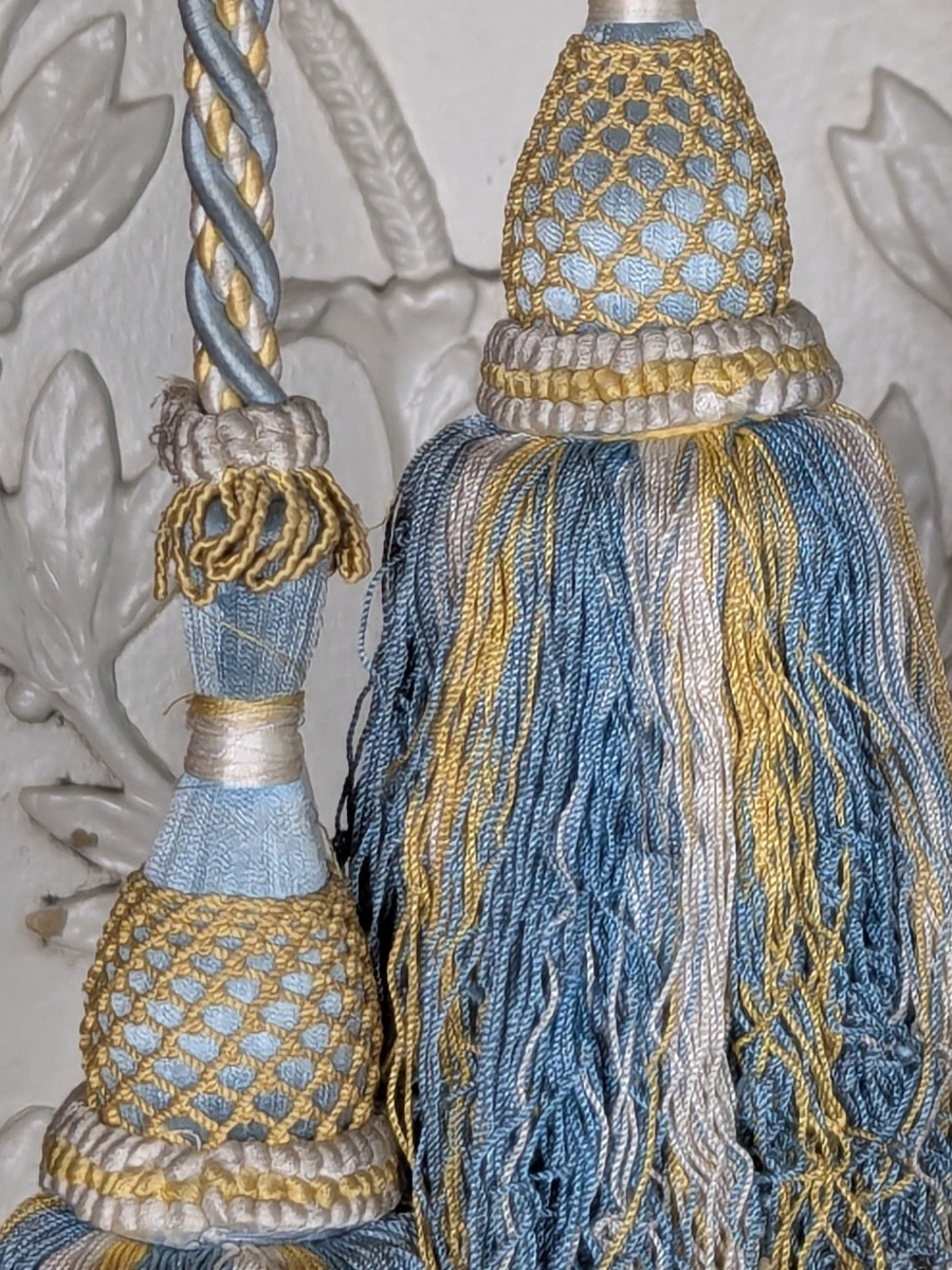 Antique French Curtain Tieback With Tassels.-photo-2