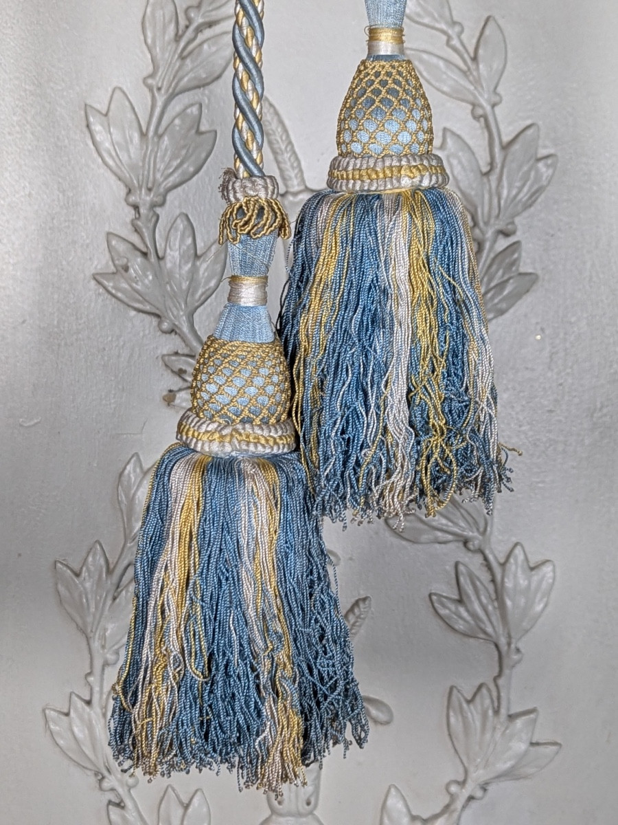 Antique French Curtain Tieback With Tassels.