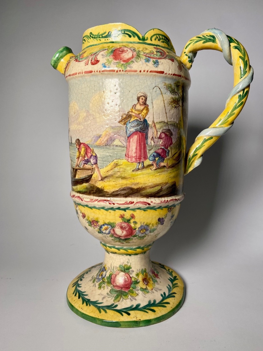 Antique French Earthenware Ewer.-photo-2