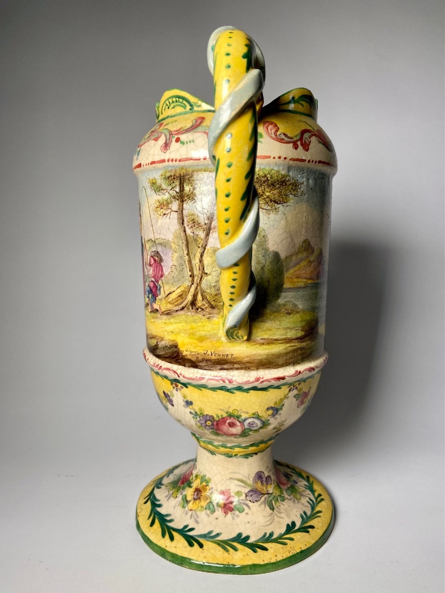 Antique French Earthenware Ewer.-photo-1