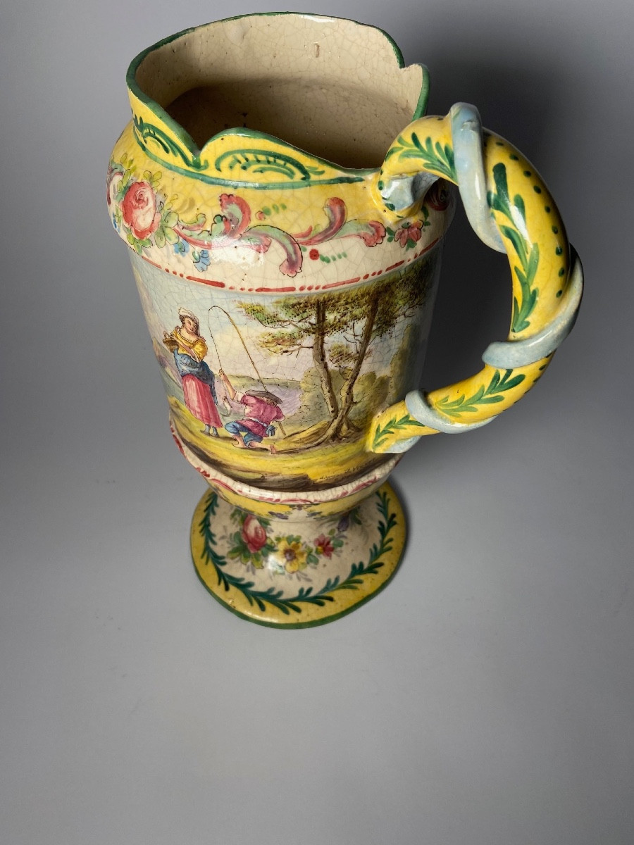 Antique French Earthenware Ewer.-photo-2