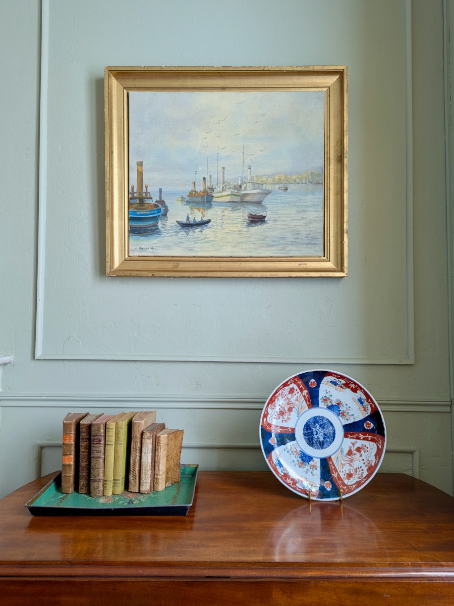 École française - peinture signée du milieu du XXe siècle, impressionniste français.-photo-3