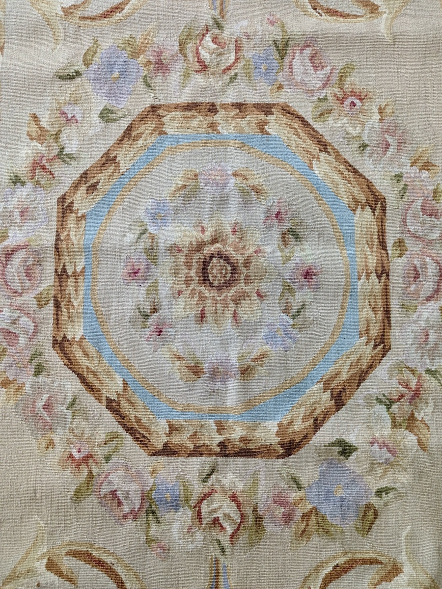 Tapis d'Aubusson vintage français.-photo-4