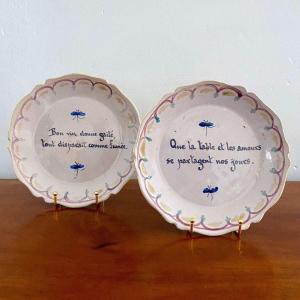 Pair Of Eighteenth Century De Nevers Plates