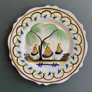 Rare 18th Century Earthenware Plate From Nevers From The Revolutionary Period.