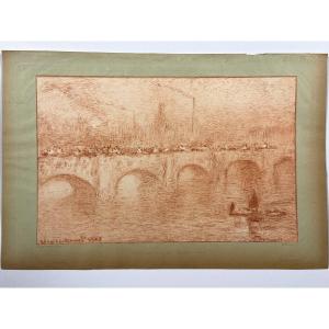 (after) Claude Monet Etching "waterloo Bridge, Soliel Voile" 1904