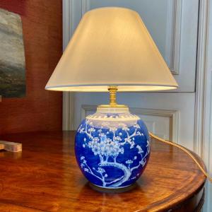 Chinese Blue And White Ginger Jar Table Lamp