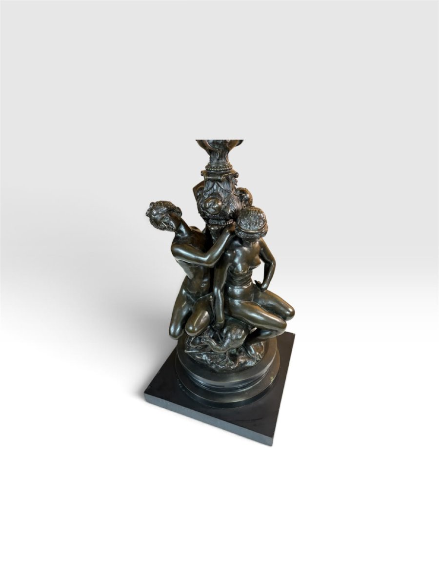  Candelabre / girandole monumental en bronze à figures | Antoine-Louis Barye | 1796-1875 |-photo-2