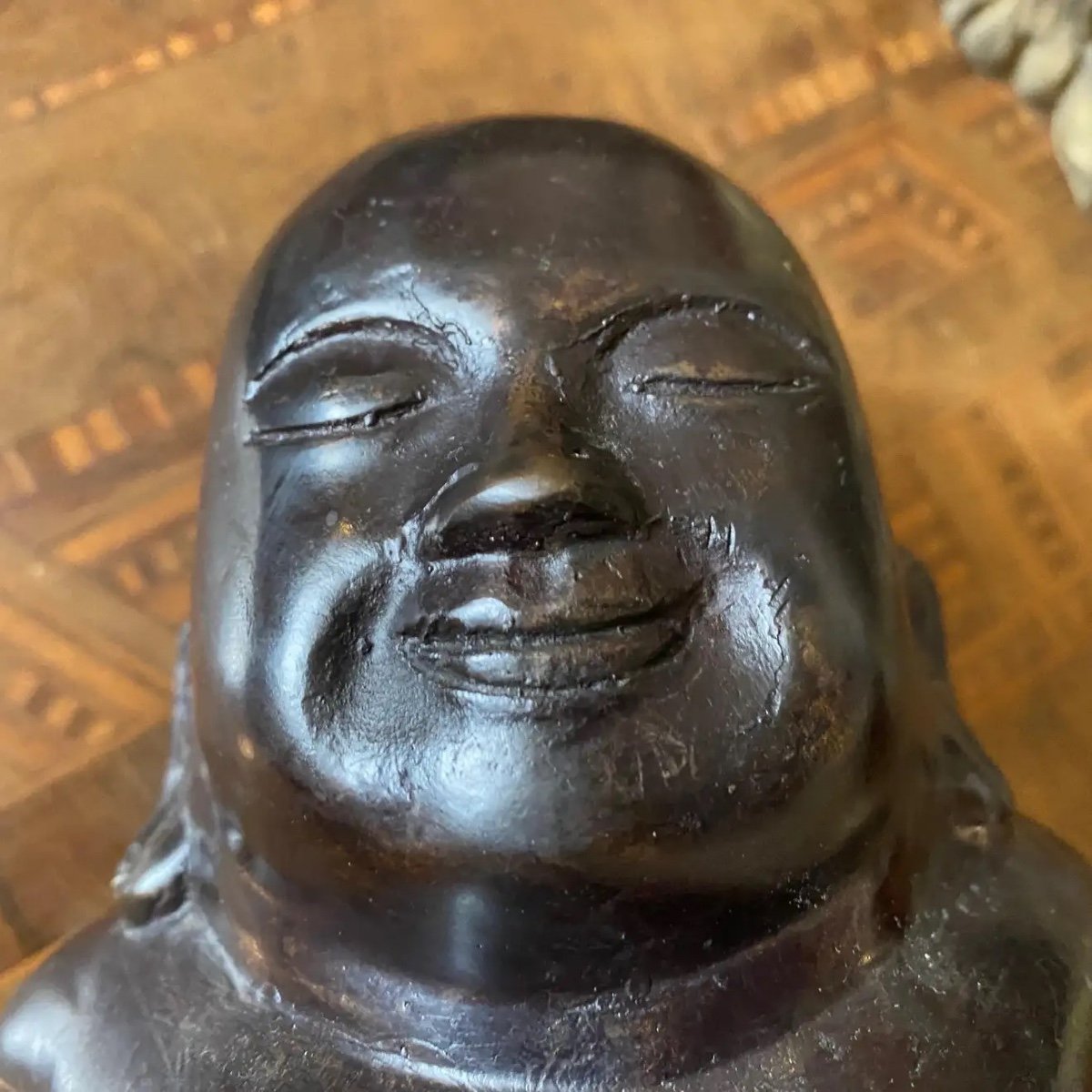 Sculpture Bouddha Chinois En Bronze Fin XIXe Siècle-photo-3