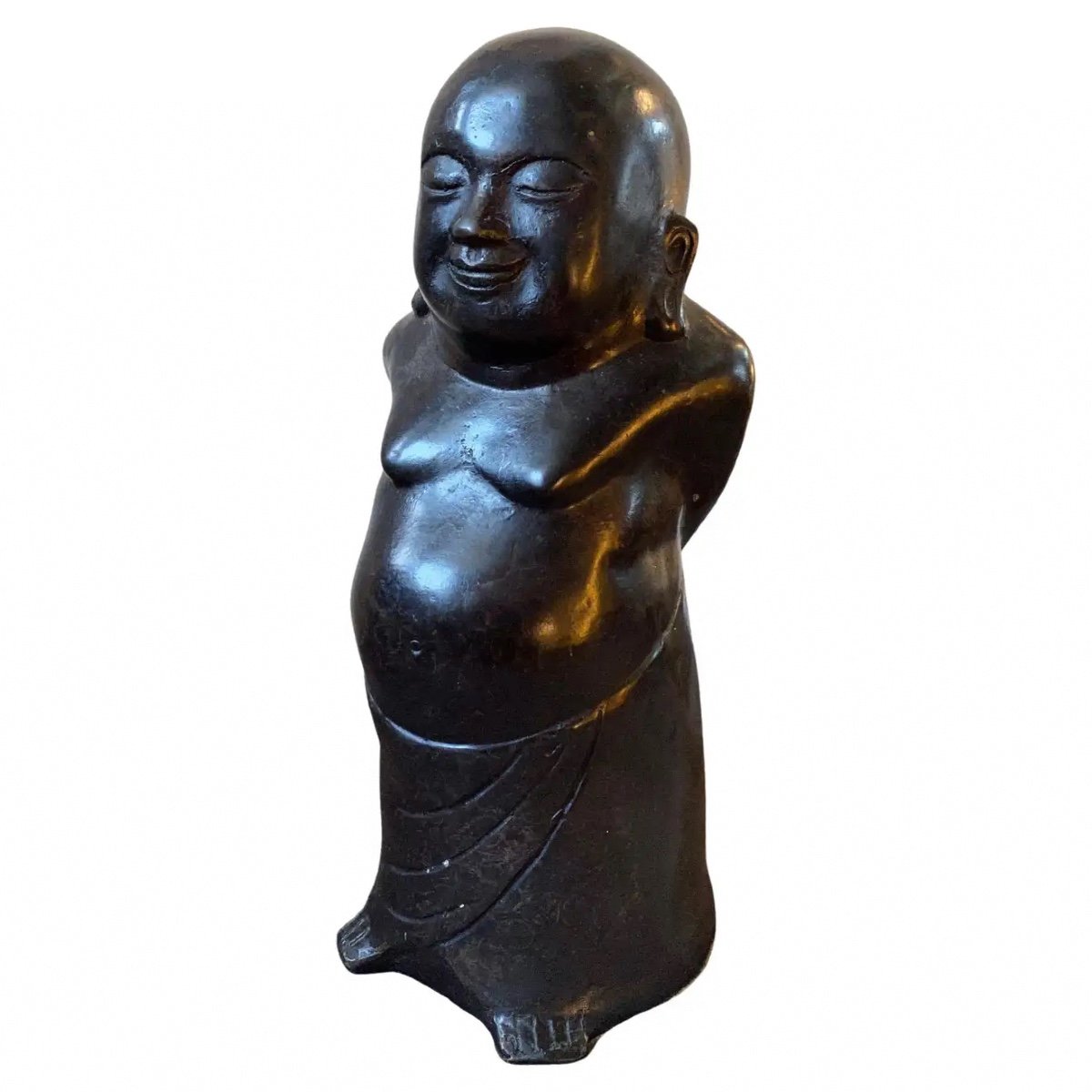 Sculpture Bouddha Chinois En Bronze Fin XIXe Siècle