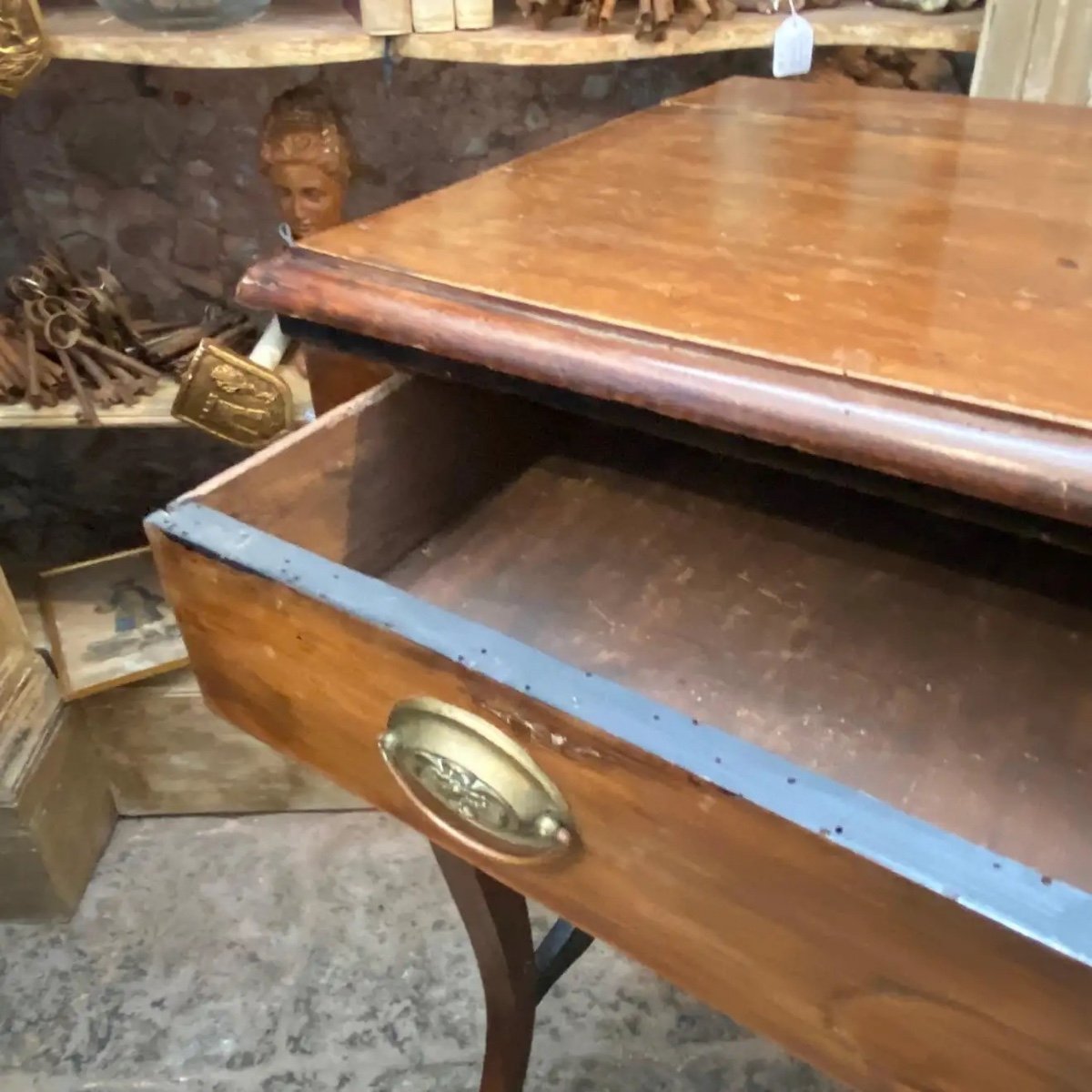 Rare Et Elégante Console Empire Sicilienne En Noyer Des Années 1820-photo-8