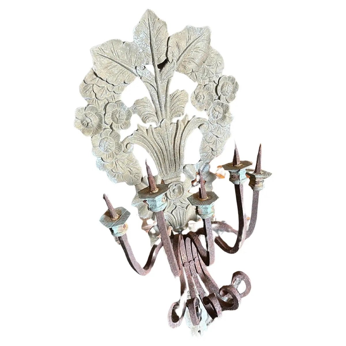 Lustre en fer doré début du XXe siècle de style Régence