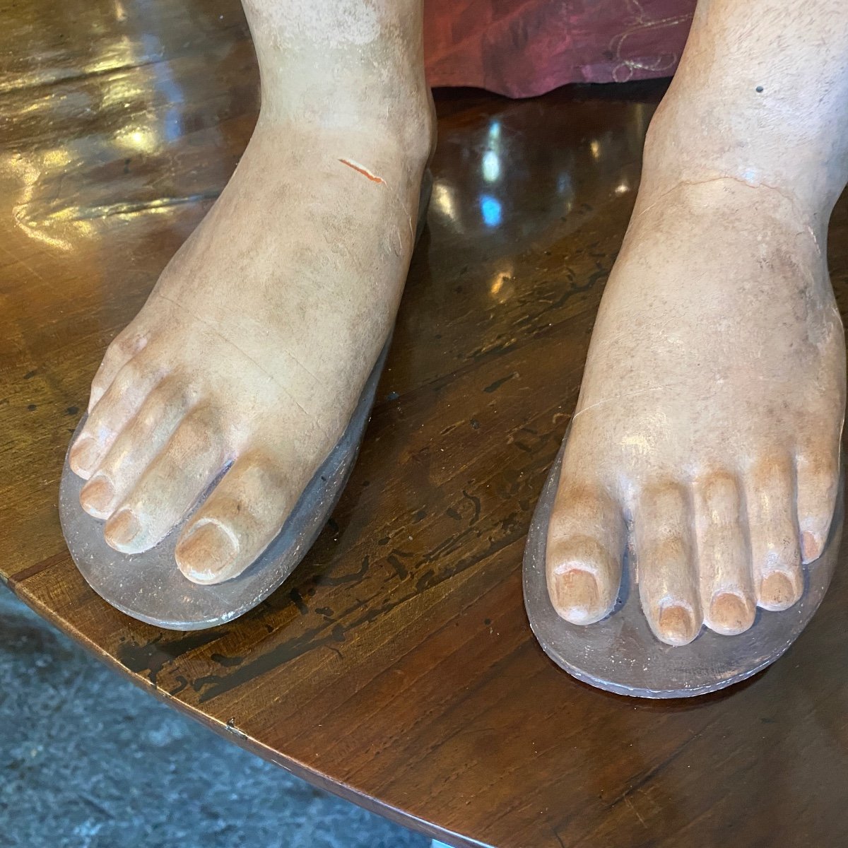 Pieds Italiens En Bois Sculpté Et Laqué à La Main Du Milieu Du XIXe Siècle-photo-4