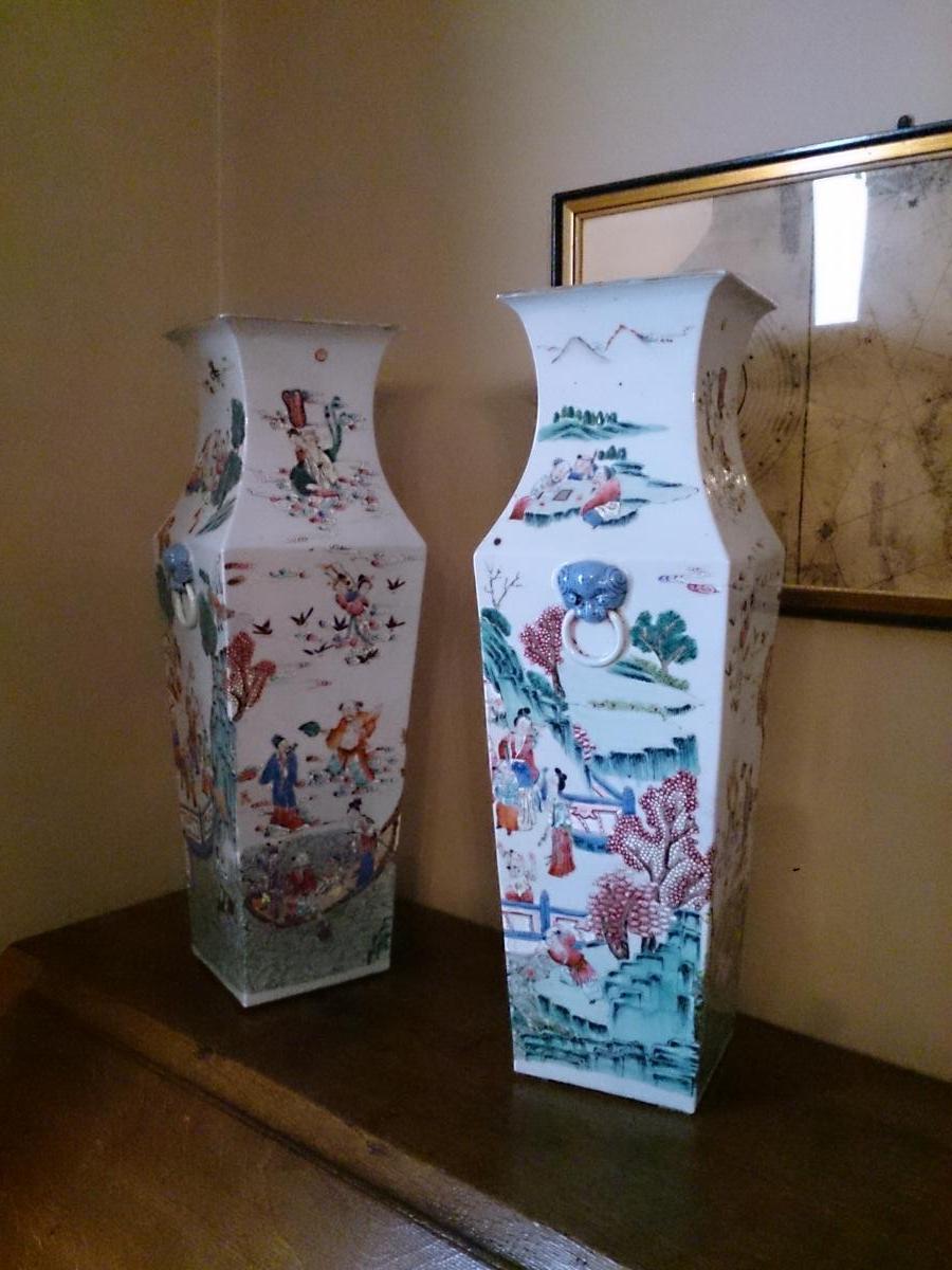 Pair Of Chinese Vases 19 Th Century