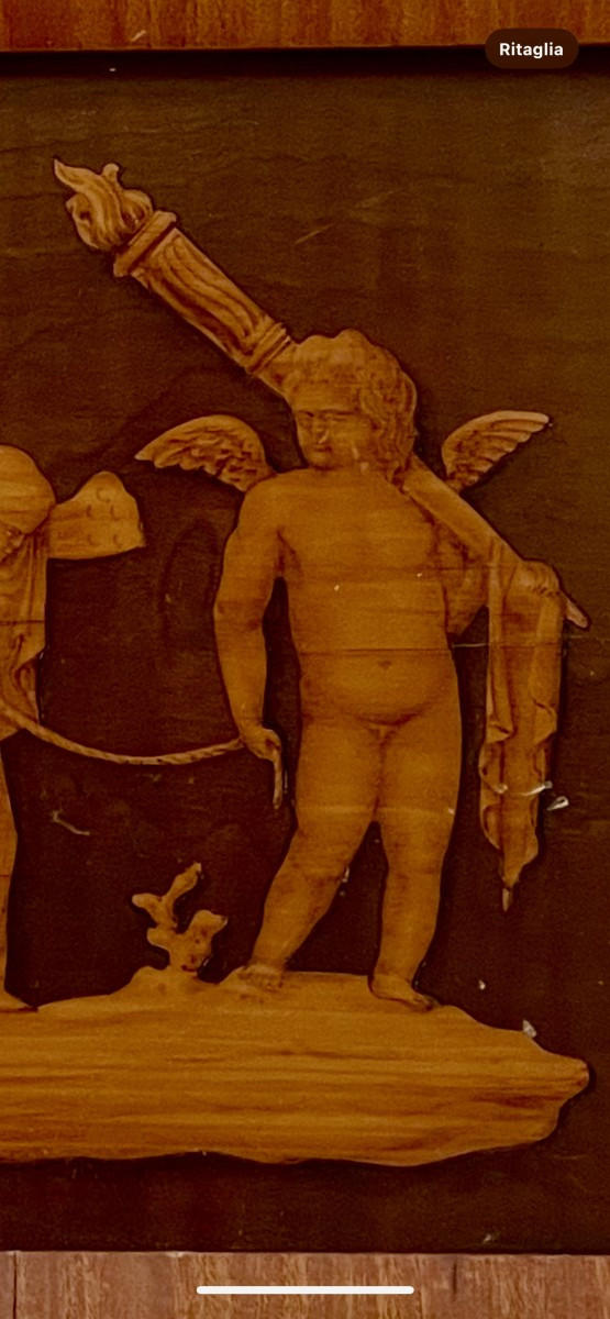 Wooden Inlay With Figures Of Putti -photo-2