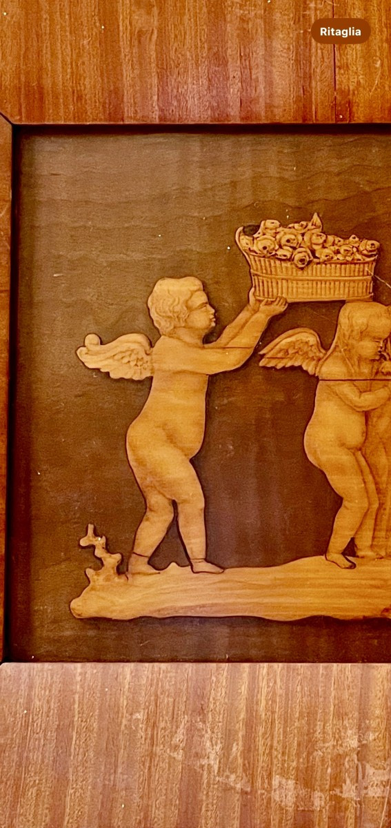 Wooden Inlay With Figures Of Putti -photo-3