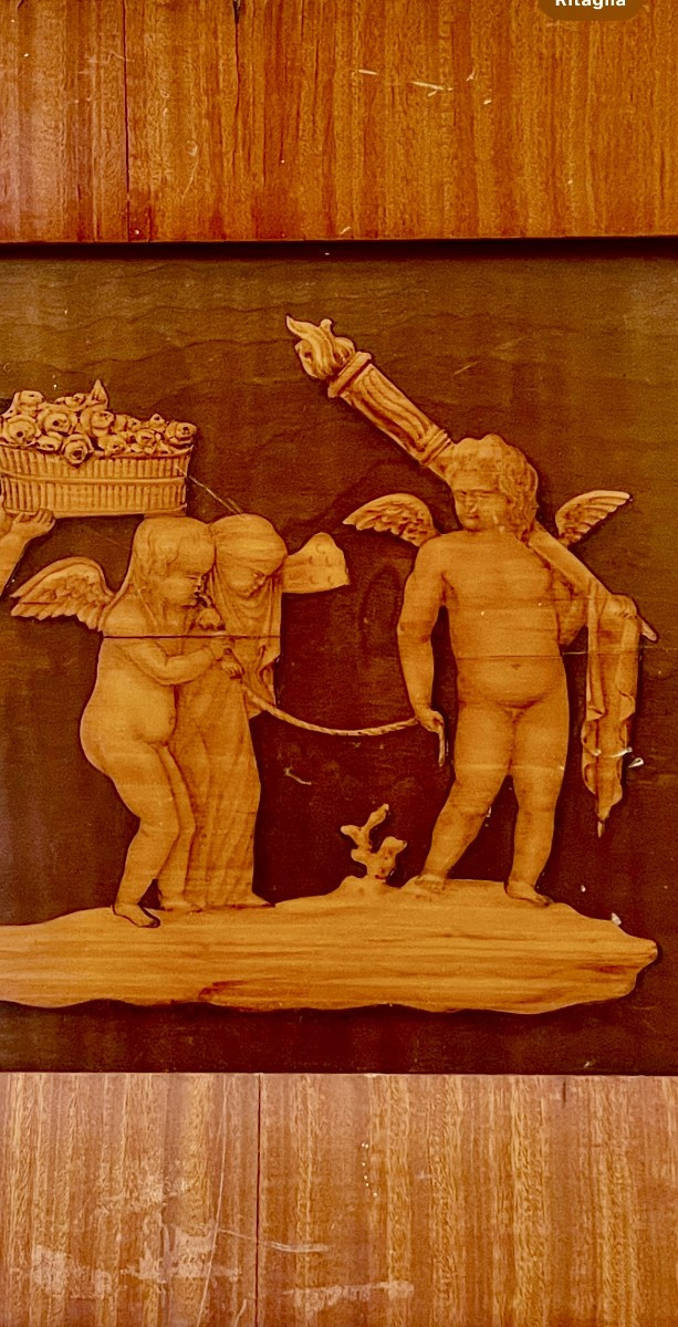 Wooden Inlay With Figures Of Putti -photo-4