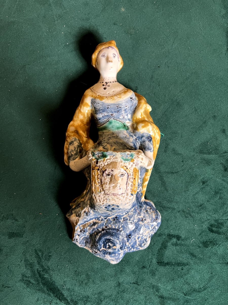Soufflet en majolique avec Sainte Véronique, manufacture de Deruta
