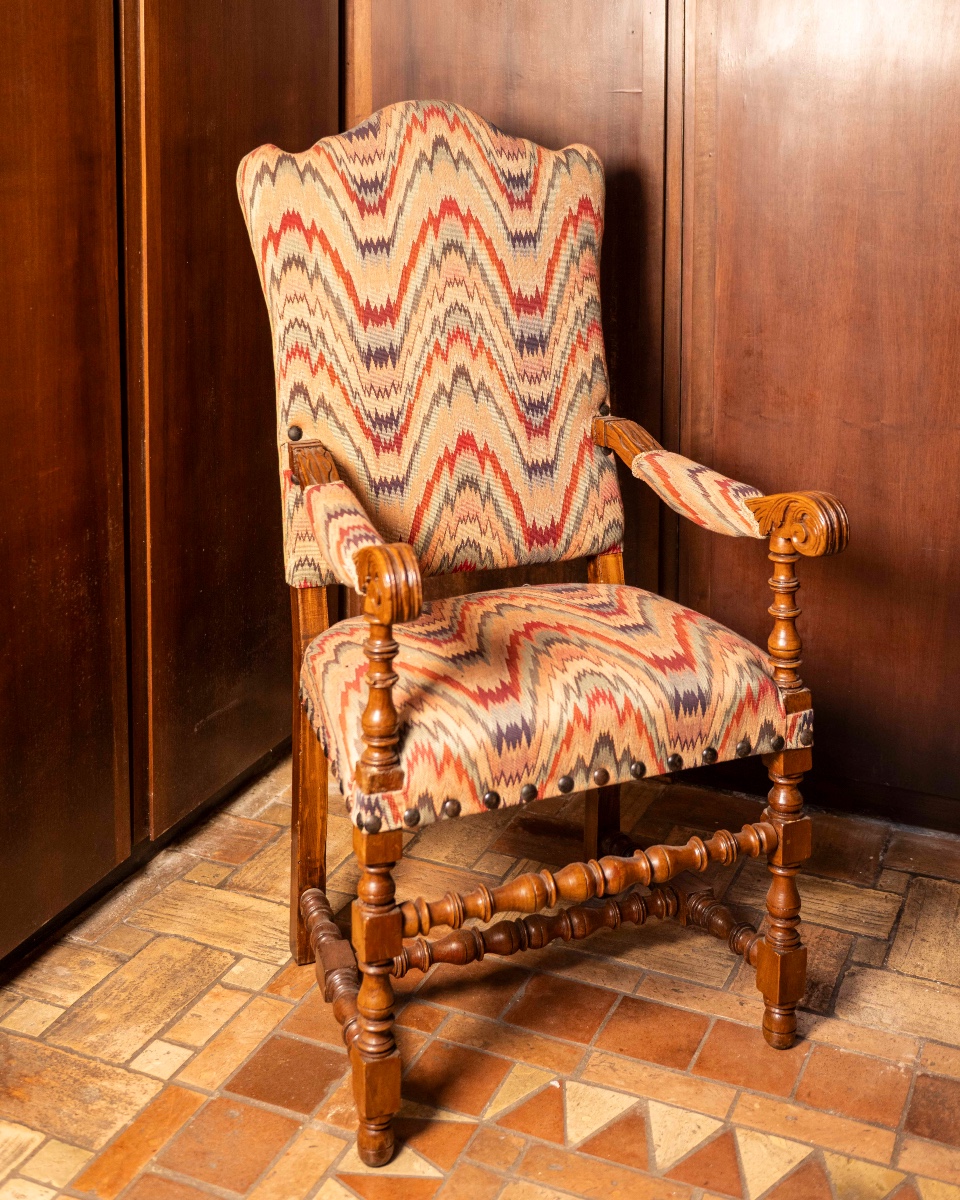  Lombarda Armchair With Flamed Textile Upholstery-photo-2