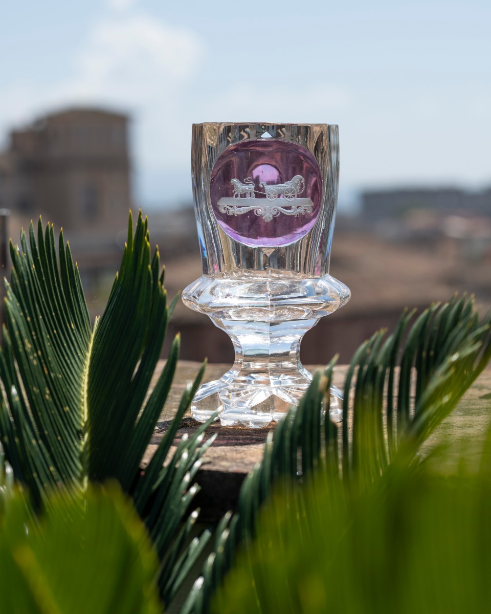 Coupe en cristal, 1820–1830, provenance : marquis del Carretto.